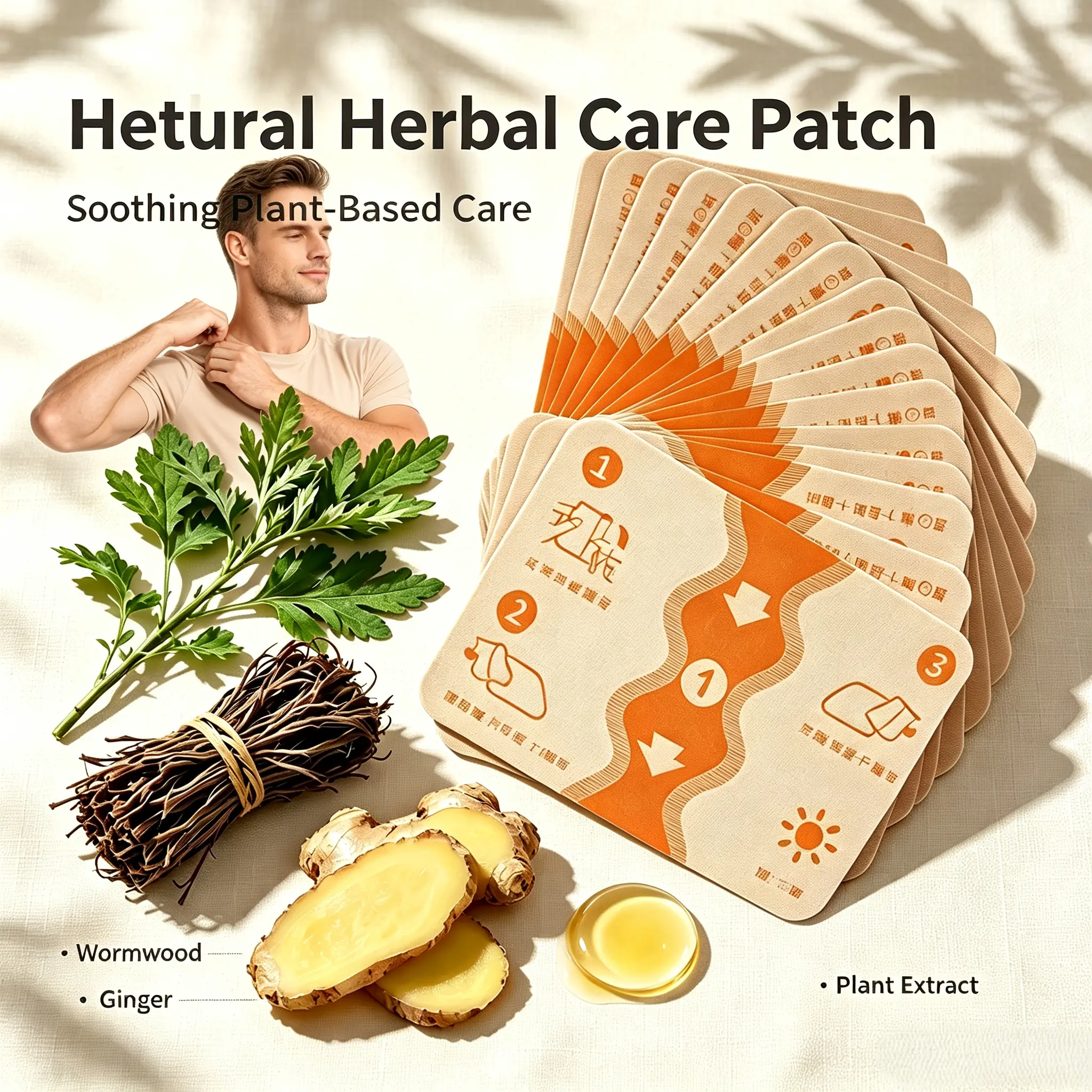 48Pcs Menthol Natural Herbal Heat Patches, Peel & Stick Plant-Based Warming Pain Relief Solutions for Neck, Joint & Muscle Therapy, 8-Hour Long-Lasting Shoulder Recovery Soothing Support, Joint & Muscle Therapy Heat Patches
