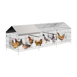 Metal chicken coop, chicken enclosure for garden, weatherproof, door & latch, stable poultry house, outdoor enclosure for chickens, small animals, plants