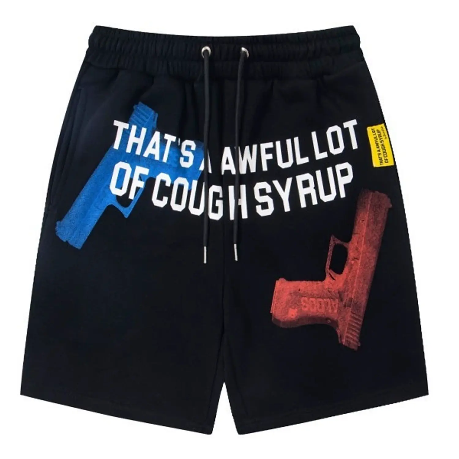 THAT'S A AWFUL LOT OF COUGH SYRUP shorts  Loose-fit casual athletic shorts – hip-hop, rap, and streetwear style.