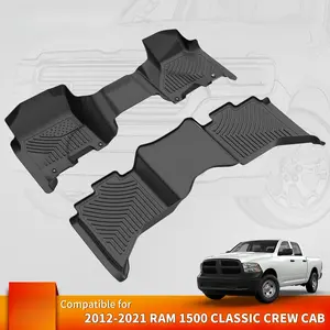 TPE Floor Mats Liner for 2013-2018 Dodge Ram 1500 2500 3500 Crew Cab All-Weather