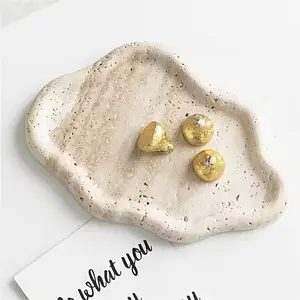 Marble Cloud Tray Fruit Dish Jewelry Storage Plate, Living Room Sink Counter Decor, Sample Room Decoration, 1pc