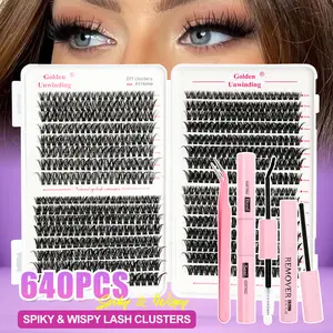 Large Capacity False Eyelashes, Mixed Styles 8-16mm Natural D Curl, Easy DIY Personal Lash Extension Set, Suitable for Daily Use, Parties, Travel
