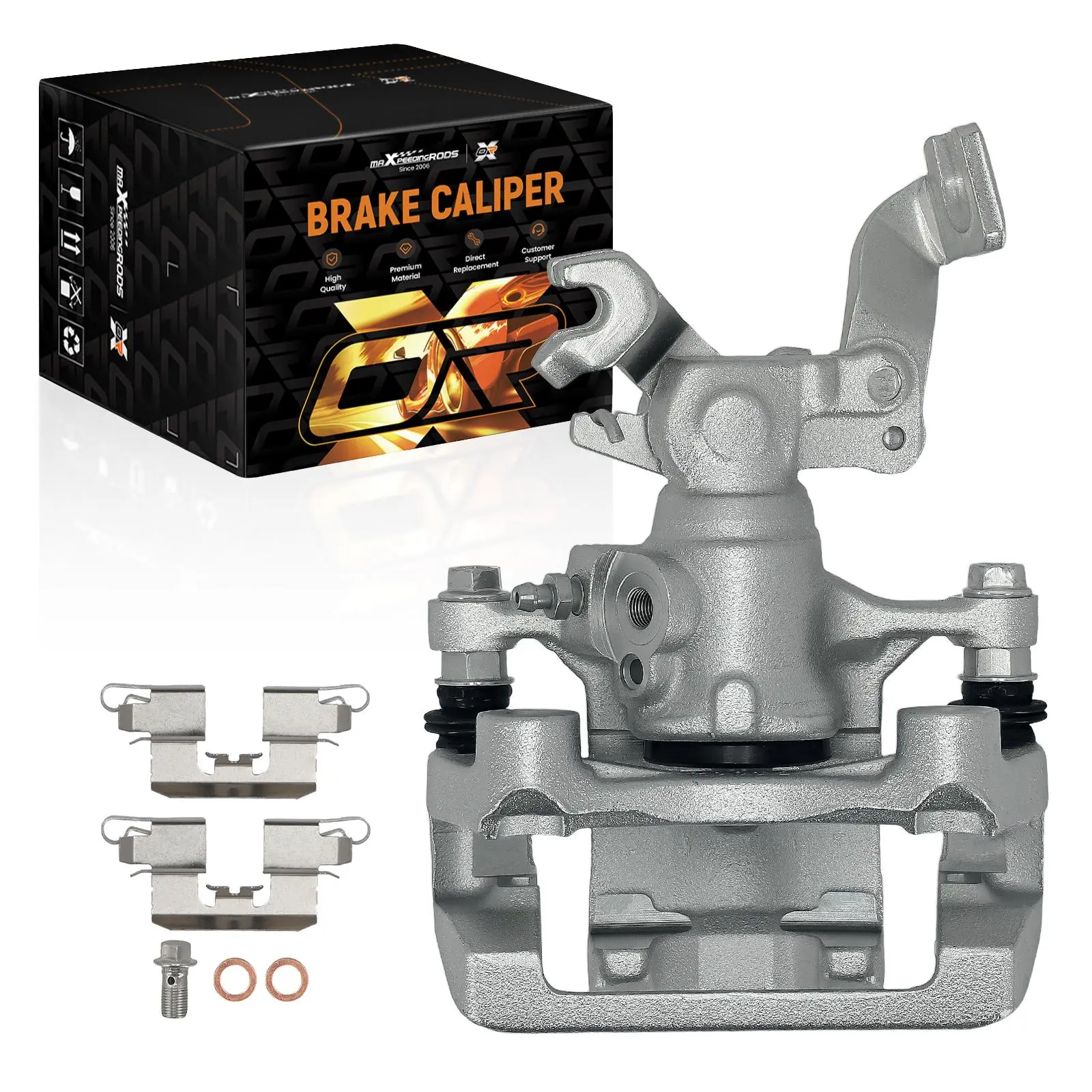 MAXPEEDINGRODS Cast Iron Rear Left Brake Caliper Replacement, Compatible with Ford Fusion 2006-2012, Lincoln MKZ 2007-2012, Part No. 18B5002