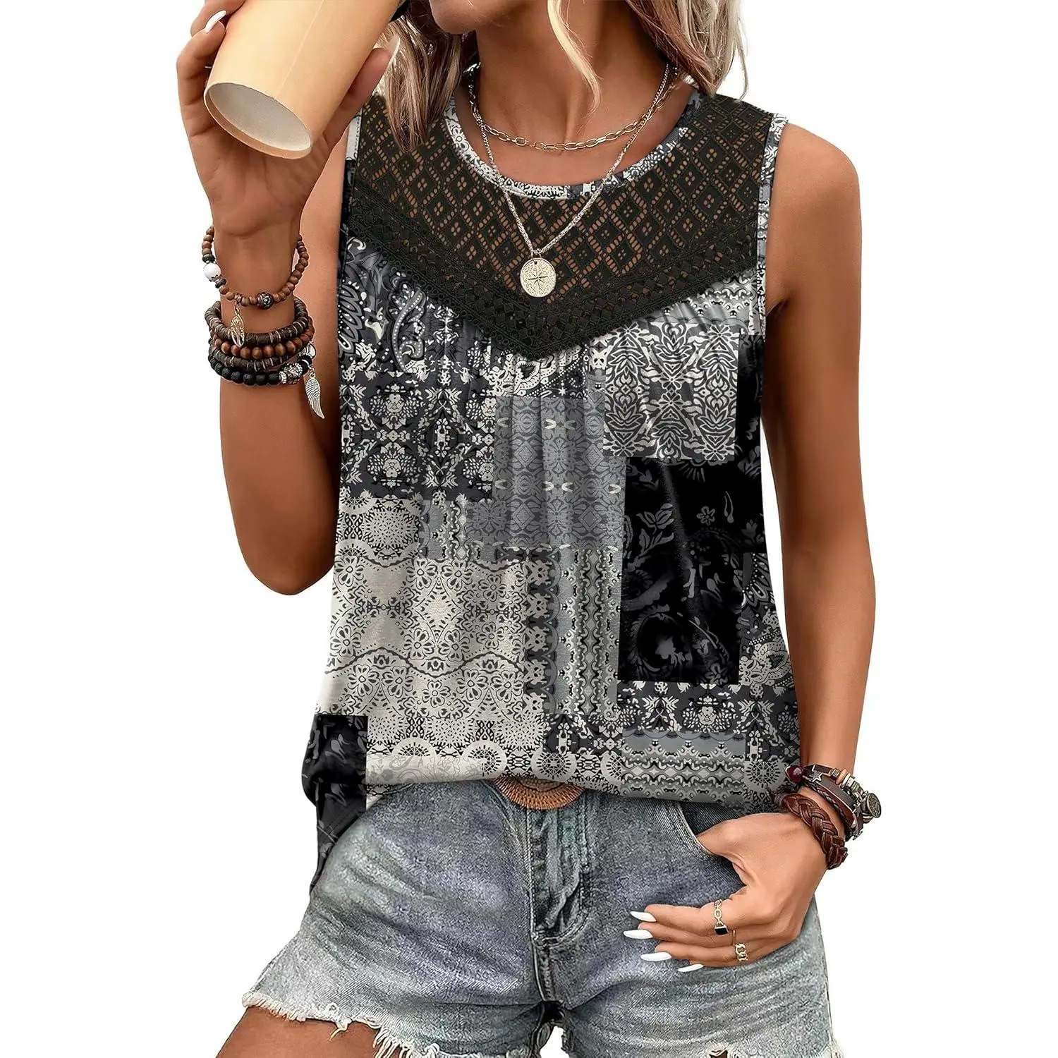 Patterned-grey Print