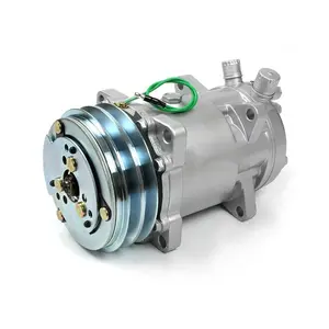 Sanden SD510 5H16 510 SD5H16 Compressor 12V / 24V 2 Groove V Belt Pulley Tractor Excavator Heavy Duty Truck Muscle Car Universal and Motorcycle Air Compressor compresor