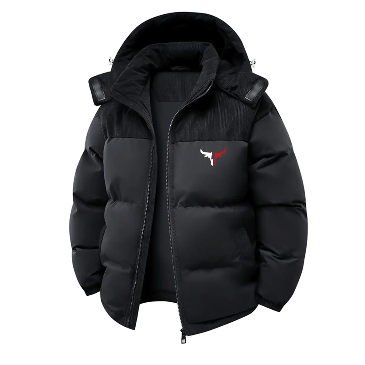 Men'S Heavyweight Winter Coat - Thermal Insulated Hooded Jacket with Zipper Closure, Non-Stretch Fabric, Long Sleeve Casual Outerwear for Cold Weather, Thick Menswear Tops Makapal Beige Khaki Plain winter outfits men puffer jacket men heated jacket