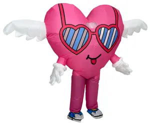 Adult Inflatable Love Costume - Pink Inflatable Heart - Shaped Outfit, a Fun Choice for Adult Party Outfits. Ideal for Wedding Interactions, Valentine’s Day, Adult Prank Parties, Anniversary Celebrations, and the for Holiday Gatherings.