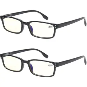 Computer Glasses 2 Pair UV Protection, Anti Blue Rays, Anti Glare and Scratch Resistant Computer Reading Glasses
