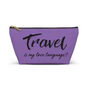 Travel Is My Love Language Accessory Pouch - Purple