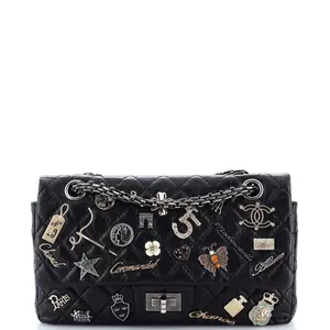 Pre-owned CHANEL Leather Shoulder Bags Lucky Charms Reissue 2.55 Flap Bag Quilted Aged Calfskin 225 by Rebag