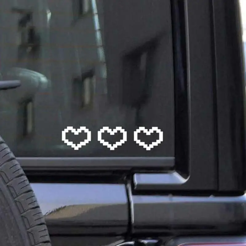 Mosaic Love Heart Pattern Car Sticker, Cute Car Window Decorative Sticker, Car Exterior Decoration Accessories