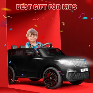 Garvee 12V Licensed Land Rover Electric Car, 2-Seater Ride On Car for Kids, Electric Vehicle Toy w/Parent Remote Control, Shock Absorbers, Music Player, Headlights for Kids 4-8