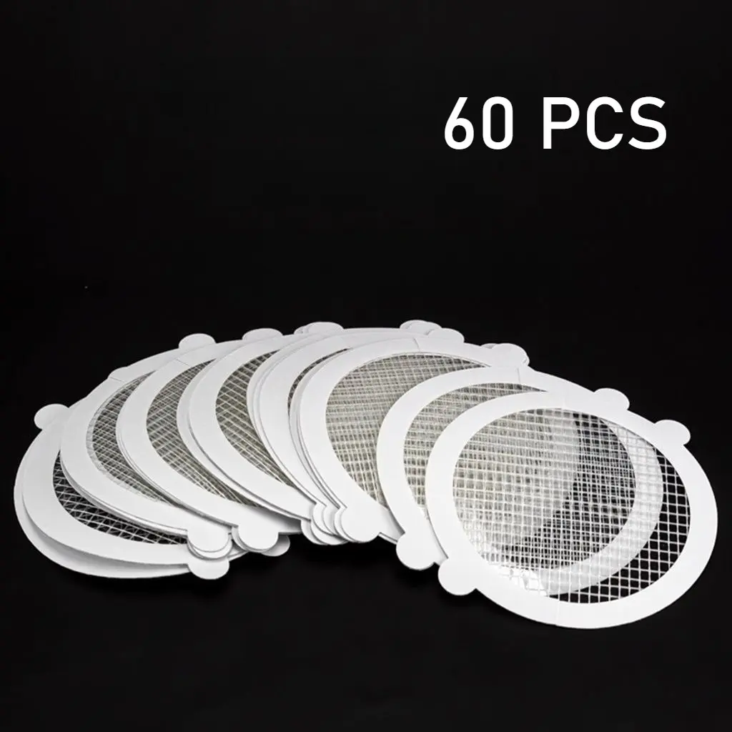 60 Pack Disposable Shower Drain Hair Catcher, 4.4” Extra-Wide Mesh Hair Trap, Ideal for Shower, Sink, Laundry & Bathtub