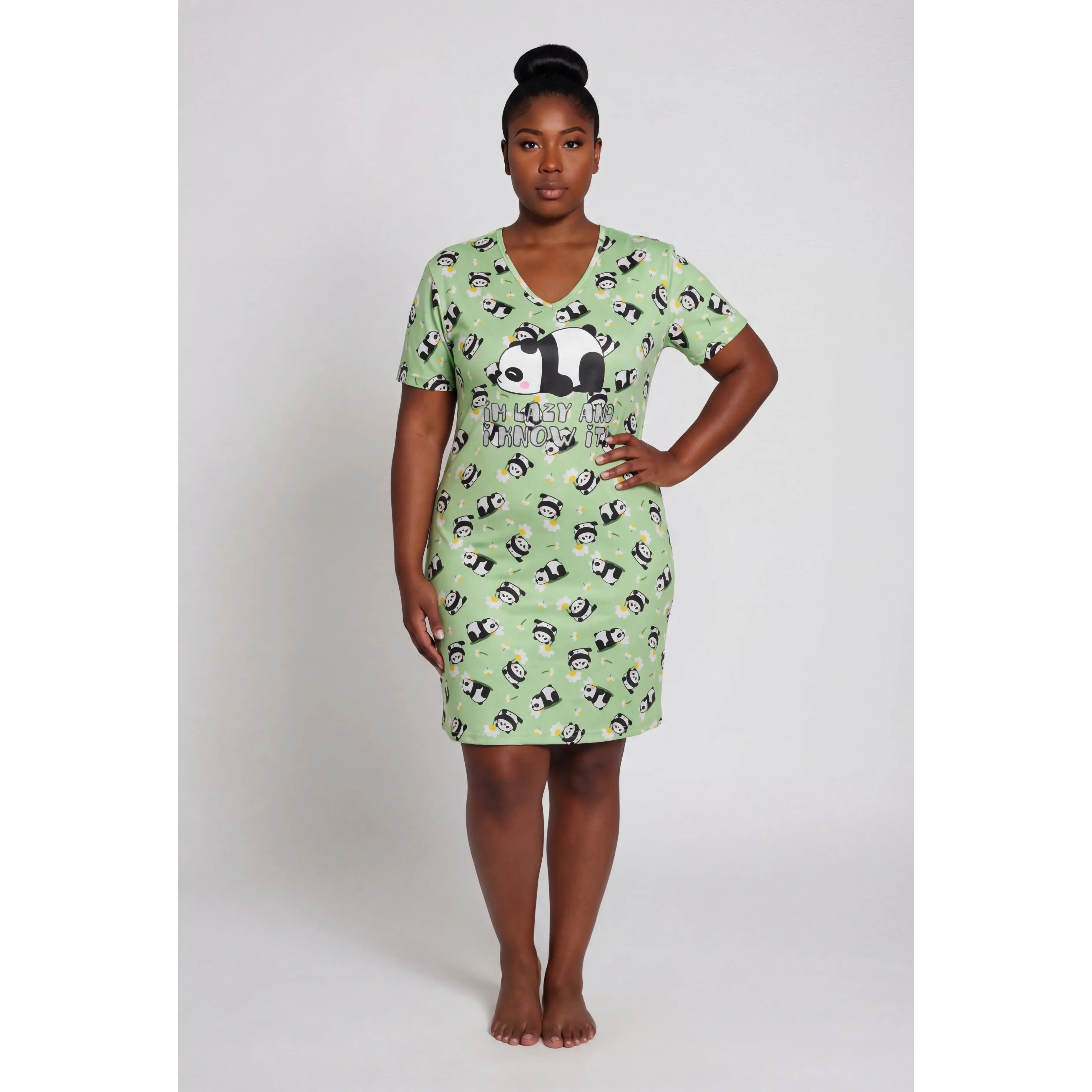 Plus Size Im Lazy and I Know It Graphic Sleepshirt