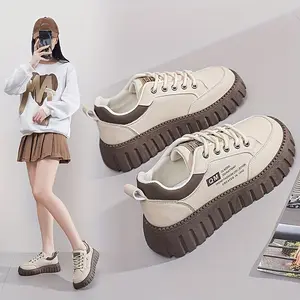 [New Elevated Board Shoes] 2025 New  Elevated Board Shoes - Wear-resistant Platform Bottom Trendy Simple Women' Sneaker Footwear Closed Training