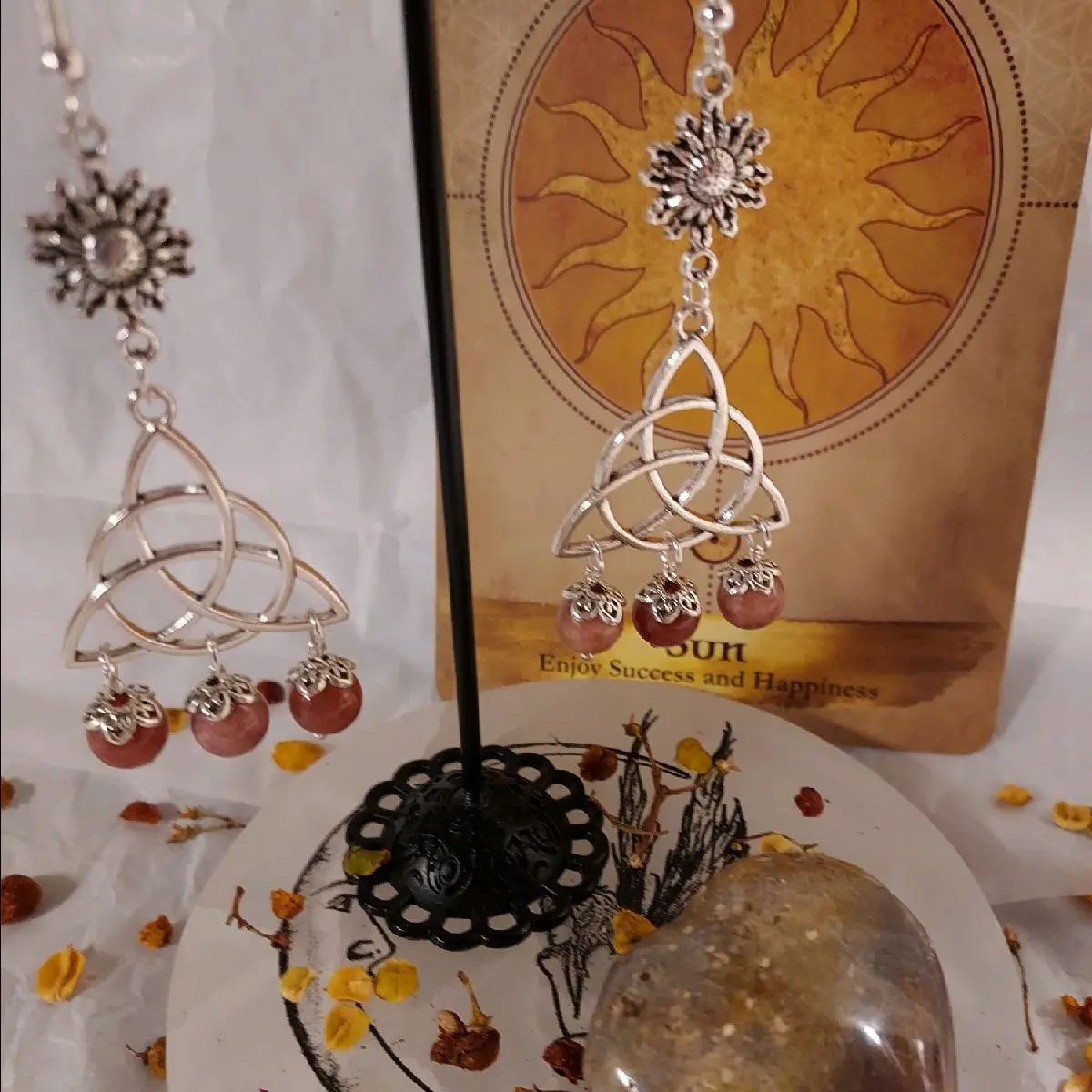 Trinity Sunstone Earrings