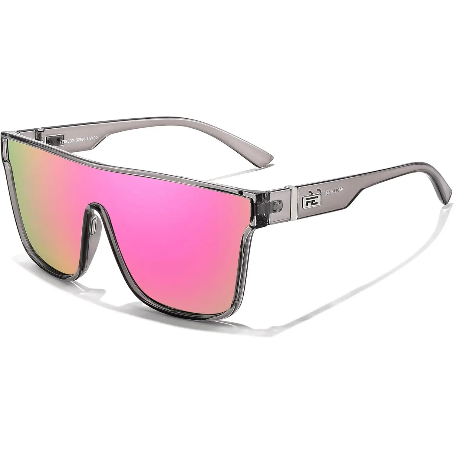 EyeconicFinds  Sunglasses for Women Men, Fashion Mirrored Single Lens, Driving Beach Sunnies UV400 Shades B2996