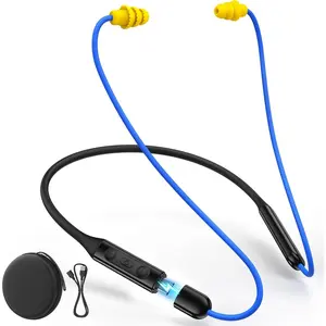 Bluetooth 6.0 Earplug Headphones with 40H Playtime & OSHA Compliant 29dB Noise Reduction Hearing Protection, Rechargeable Wireless Neckband Earbuds w/Mic, IPX6 Waterproof for Construction, Workshop