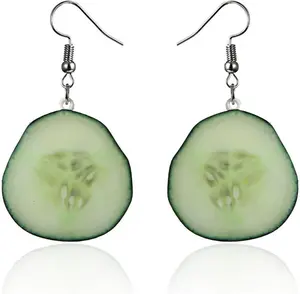 Trendy Statement Creative Funny Lifelike Fruits Orange Tomato Watermelon earrings Acrylic Earrings for Women