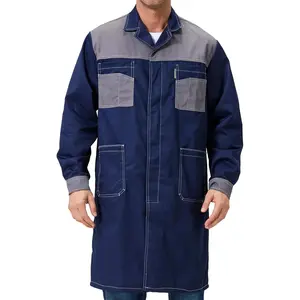 Mens Long Jacket Laboratory Coat Workwear Warehouse Overcoat Adult Lab Coat