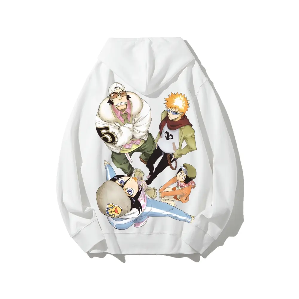 Men's Bleach Kurosaki Ichigo Hoodie - Cotton Fabric, Heavyweight Pullover Sweatshirts, Comfortable Unisex Tops, Everyday Casual Streetwear, Vintage Fan Essential Gift, Breathable