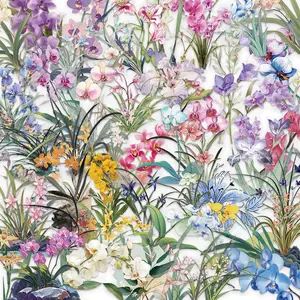 Orchid Flower Pattern Sticker Pack, 50pcs/set Waterproof Self Adhesive Decor Paper, Decor Sticker for Gift Greeting Card & Water Bottle & Laptop, Art Stickers