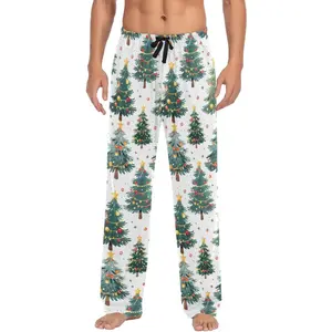Men's Pajama Pants Trees Christmas Pattern Sleep Bottoms Lounge Sleepwear with Pockets Drawstring