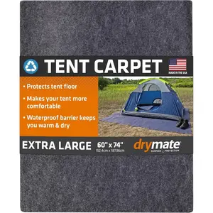 Tent Carpet Mat, Protective Waterproof Liner Keeps You Warm & Dry, Camping Floor Rug Accessory For Tent (60" x 74"), Durable, Lightweight, Soft & Comfortable, Trimmable Material (USA Made) (Charcoal)