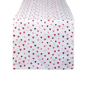 Design Imports Confetti Hearts Print Table Runner - 14" x 72"