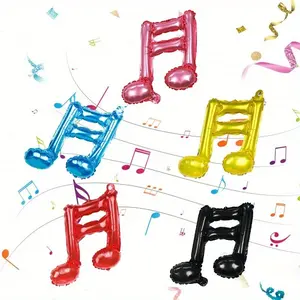 5pcs Balloons Blue Disco Rock Music Theme Birthday Party Home Celebration Decorations Set