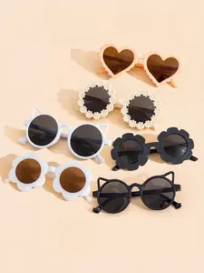 New Children Fashion Glasses Set, Cute Flower Glasses, Heart Glasses, Daisy Style Glasses, 6 Pieces