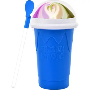 500ML Slushie Maker Cup, Magic Quick Frozen Smoothies Cups for Homemade Milk Shake Ice Cream Makers, Cooling Cups, Double Layer Squeeze Slushy Cup, Birthday Gifts for Boy, Girls,,Family