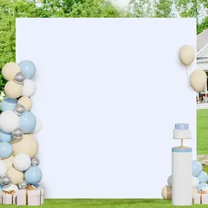 Square Arch Cover White 6.6x6.6FT Spandex Arch Stand Cover for Metal Stand Square Backdrop Cover Wedding Arch Covers Stretchy Backdrop Fabric for  Shower Bridal Shower Party Decorations