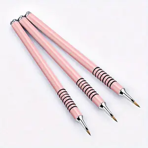 3D Nail Art Carving Brushes Set, 3pcs/set Professional Nail Brushes for DIY Nail Art Design, Manicure Tools for Home Salon Use