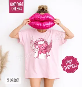 Cupid Bubble Shirt Comfort Colors, Valentine's Day Tee, Holiday Women's Tshirt