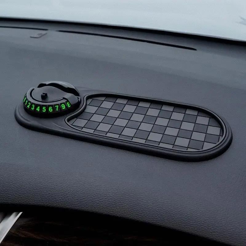Automotive Anti-slip Pad Car Mobile Phone Stand Dashboard Decorative Pad Mobile Phone Rotary Stand High Temperature Durable High End Square Creative Interior Accessories Car Storage Pad