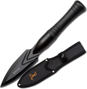 Elk Ridge 10.5" Spear with 4.25" Blade and Nylon Handle for Outdoor Tactical Survival and EDC Black Finish Compact & Durable Tool