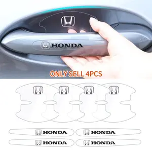 4pcs Car Door Handle Transparent Protection Film, Sticker For Cars, Car Accessories, Fits Honda Accord Civic Fit Cr-V Hr-V Odyssey Jazz Spirior Insight M-Sensis