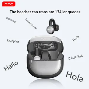 HTC NE15 AI translation earphones clip-on earphones business earphones Bluetooth earphones 6.0 low latency earphones IPX5 waterproof HiFi sound quality ear clip wireless earphones