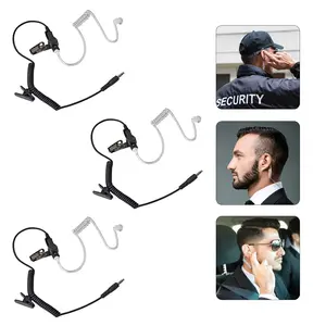YNIBST Receiver/Listen ONLY Surveillance 3.5mm Headset Earpiece with Clear Acoustic Coil Tube Earbud for Two-Way Radios, Transceivers and Radio Speaker Mics Jacks for Police Security and Law Enforcement Use（3 pcs）