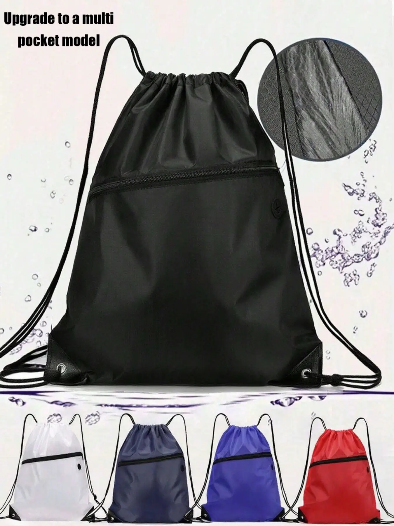 Large Waterproof Drawstring Backpack With Wet/Dry Separation - Lightweight, Quick-Dry, Versatile Waterproof Daypack, Comfortable Portable Design For Outdoor Adventures, Travel, Gym, Daily Use, Gym Workout Bag
