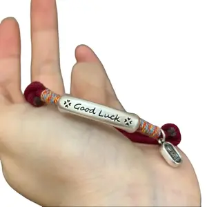 Good Luck Braided Red Rope Bracelet with Lucky Tube Charm for Women 9g Wealth Luck Wish Fulfillment Fashion Jewelry