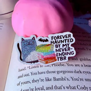 Forever Haunted By My Never Ending TBR Crushed Glitter Sticker Wax Stamp Kit Reusable