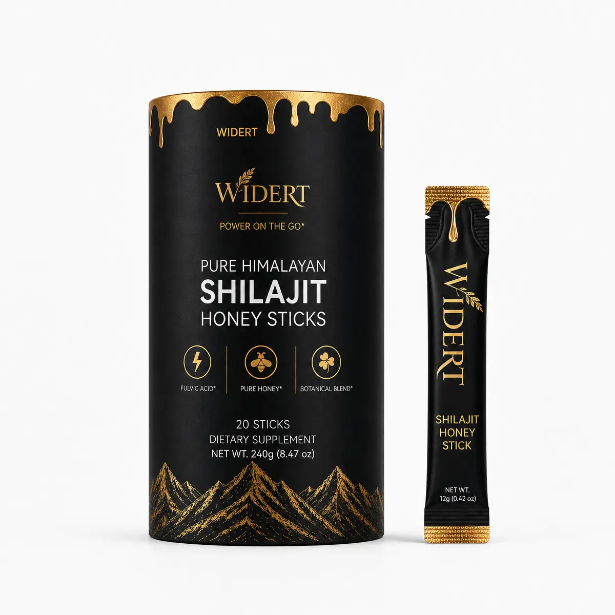 WIDERT BetterAlt Ultimate Power Up Duo | Shilajit GOLD+ Honey Sticks + Shilajit Gummies | 3rd-party Lab Tested | Metabolism & Energy | Himalayan Supplement- 12g x 20 Large Sticks advanced joint