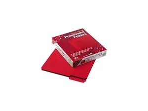 Smead 21538 Recycled Folders, One Inch Expansion, 1/3 Top Tab, Letter, Bright Red, 25/Box