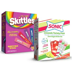 Sonic & Skittles Wild Berry Singles To Go 60 Count Variety Pack Water Drink Mix, Includes Limeade Cherry, Strawberry, Berry Punch, Raspberry