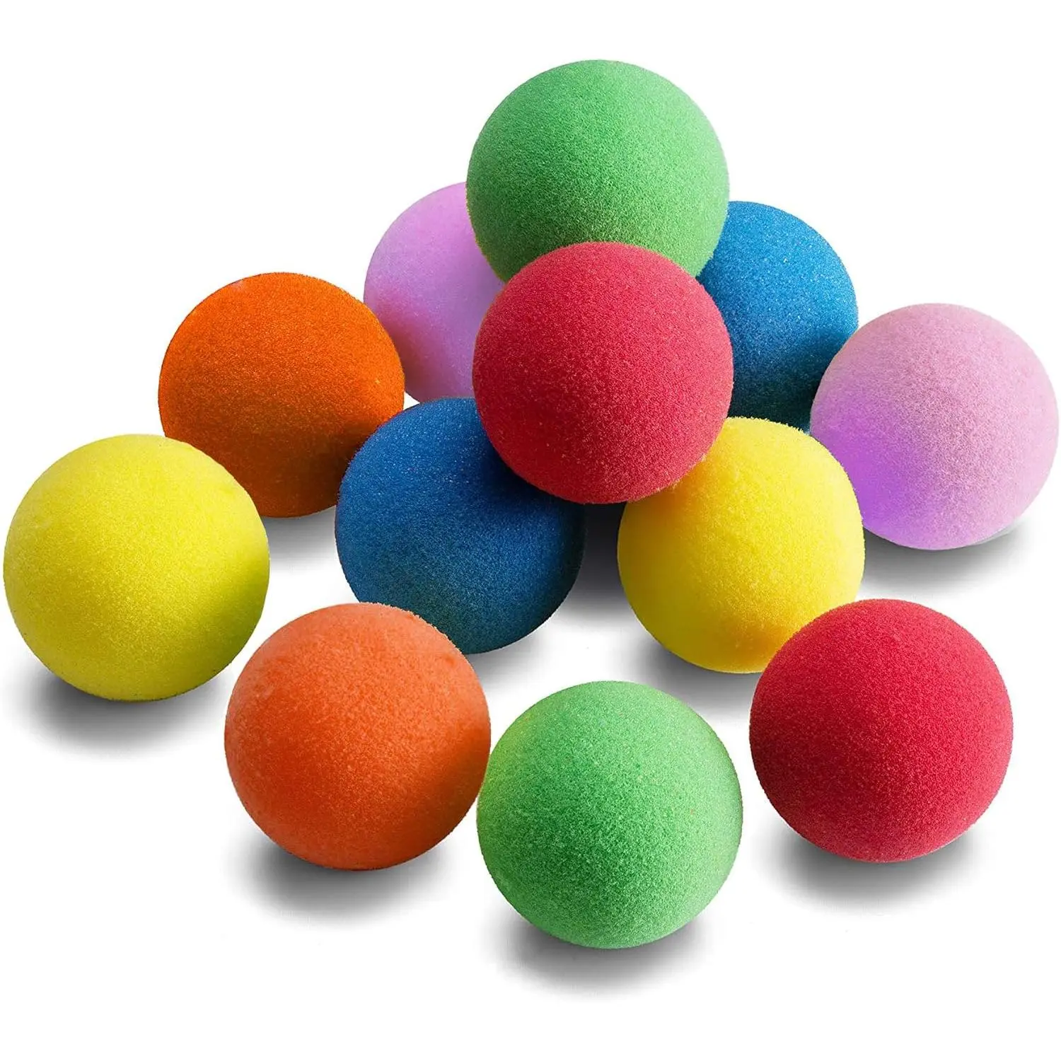 12pcs Soft Foam Mini Play Balls (2.45 inch Diameter) - Lightweight, Assorted Colors (Blue, Green, Orange, Pink, Red), Safe Indoor Toys, Unique Party Favors, Carnival Prizes for Boys and Girls, Birthday Party
