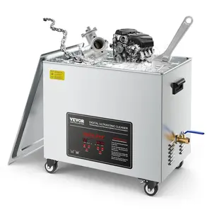 【DealsForYouDays】VEVOR 50L 840W Stainless Steel Ultrasonic Cleaner - Professional Machine with Cleaning Basket, Digital Display, Wheels, Hardware & Airbrushes Compatibility, 360° Deep Cleaning, 40,000 Microbubbles/Second, Adjustable Temperatures