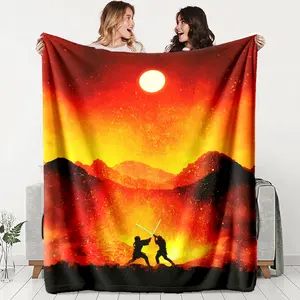 Star Wars Lightsaber Epic Theme Flannel Blanket, Soft Lightweight Warm, Perfect for Bedroom Holiday Decor, All Seasons Use