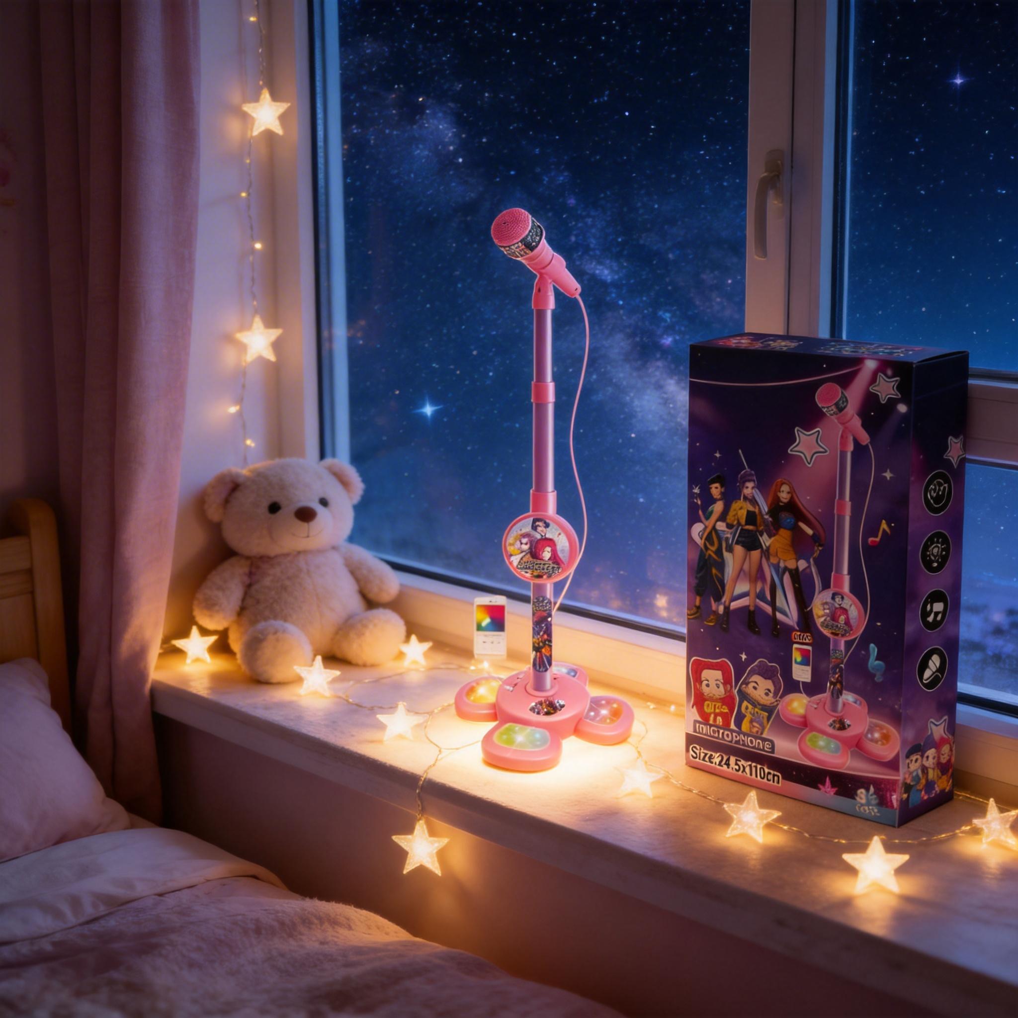 Microphone Toy, Karaoke Machine Toy with Light, SingingMachine Toy, Music Toy for Kids, Birthday Gift for Girls